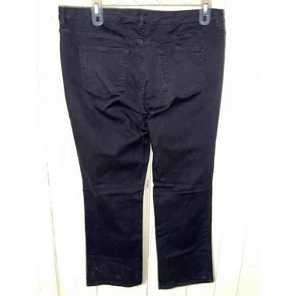 Denim & Co. Jeans Womens 20W Slightly Bootcut Black Denim Easy Stretch Baby Boot - Picture 4 of 9